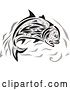 Vector Clip Art of Retro Jumping Tribal Art Style Giant Trevally Kingfish by Patrimonio