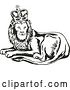 Vector Clip Art of Retro King Lion by Patrimonio
