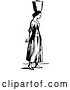 Vector Clip Art of Retro Lady Carrying a Water Pail on Her Head by Prawny Vintage