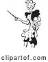 Vector Clip Art of Retro Lady Pointing a Stick by BestVector