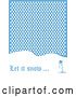 Vector Clip Art of Retro Let It Snow Christmas Greeting of a Snowman Standing on a Snow Covered Hill Under Snow Clipart Illustration by Andy Nortnik