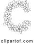 Vector Clip Art of Retro Lineart Floral Letter C Design by Vector Tradition SM