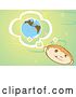 Vector Clip Art of Retro Little Boy Pondering About the Earth, on a Green Background by Xunantunich