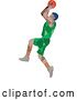 Vector Clip Art of Retro Low Poly Geometric Male Basketball Player Doing a Jump Shot by Patrimonio