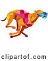 Vector Clip Art of Retro Low Poly Geometric Racing Greyhound Dog by Patrimonio