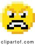 Vector Clip Art of Retro Mad Cartoon 8 Bit Video Game Style Emoji Smiley Face by AtStockIllustration