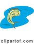 Vector Clip Art of Retro Mahi Mahi Dolphin Fish Swimming 3 by Patrimonio