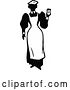 Vector Clip Art of Retro Maid Holding Something up by Prawny Vintage
