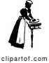 Vector Clip Art of Retro Maid Prepping Food 2 by Prawny Vintage