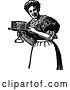 Vector Clip Art of Retro Maid Serving a Cake by Prawny Vintage