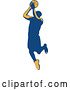 Vector Clip Art of Retro Male Basketball Player Doing a Jump Shot 5 by Patrimonio