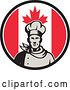 Vector Clip Art of Retro Male Chef in a Canadian Flag Circle by Patrimonio