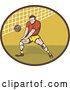 Vector Clip Art of Retro Male Volleyball Player Logo by Patrimonio