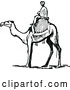 Vector Clip Art of Retro Man Riding a Camel by Prawny Vintage