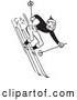 Vector Clip Art of Retro Man Skiing Downhill by BestVector