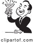 Vector Clip Art of Retro Man Smiling and Holding up a Cocktail by BestVector