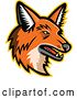 Vector Clip Art of Retro Maned Wolf Mascot Head Facing Right by Patrimonio