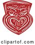Vector Clip Art of Retro Maori Mask in Red and White by Patrimonio