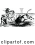 Vector Clip Art of Retro Matador and Spearman in a Bull Fight by Prawny Vintage