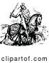 Vector Clip Art of Retro Medieval Knight on Horseback 2 by Prawny Vintage