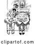 Vector Clip Art of Retro Men Reading a Newspaper by Prawny Vintage