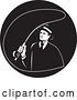 Vector Clip Art of Retro Mobster Gangster Guy Fly Fishing in a Circle by Patrimonio