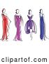 Vector Clip Art of Retro Models in Dresses by Vector Tradition SM