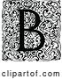 Vector Clip Art of Retro Monogram B Letter over Swirls by Prawny Vintage