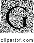Vector Clip Art of Retro Monogram G Letter over Swirls by Prawny Vintage