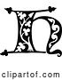 Vector Clip Art of Retro Monogram H Letter by Prawny Vintage