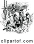 Vector Clip Art of Retro Native Americans in a Desert by Prawny Vintage