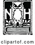 Vector Clip Art of Retro NH Owl on a Book by Prawny Vintage