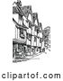 Vector Clip Art of Retro Old Houses on Silver Street in Cambridge Uk by Prawny Vintage