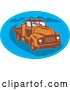 Vector Clip Art of Retro Orange and Blue Pickup Truck Logo by Patrimonio