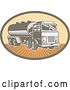Vector Clip Art of Retro Orange and Brown Cement Truck Logo by Patrimonio