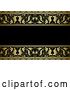 Vector Clip Art of Retro Ornate Black and Gold Ornate Background with Text Space by Vector Tradition SM