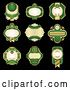 Vector Clip Art of Retro Ornate Gold and Green Blank Labels on Black by Vector Tradition SM