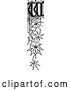 Vector Clip Art of Retro Ornate Vertical Alphabet Letter Floral W by Prawny Vintage