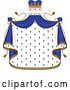 Vector Clip Art of Retro Patterned Royal Mantle with a Blue Crown and Drapes by Vector Tradition SM
