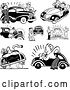 Vector Clip Art of Retro People with Cars by BestVector