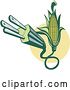 Vector Clip Art of Retro Plug Emerging from Corn by Patrimonio