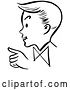 Vector Clip Art of Retro Pointing Boy in Profile, in by Picsburg