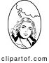 Vector Clip Art of Retro Pop Art Lady with a Thought Balloon in an Oval by Brushingup