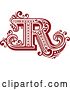 Vector Clip Art of Retro Red Capital Letter R with Flourishes by Vector Tradition SM