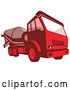 Vector Clip Art of Retro Red Cement Mixer Truck by Patrimonio