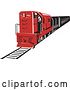 Vector Clip Art of Retro Red Diesel Train by Patrimonio