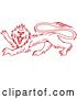 Vector Clip Art of Retro Red Heraldic Lion by Vector Tradition SM