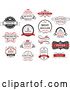 Vector Clip Art of Retro Red Quality Guarantee Labels by Vector Tradition SM
