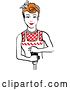Vector Clip Art of Retro Redhead Housewife or Maid Lady Grinding Fresh Pepper 2 by Andy Nortnik