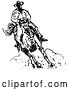Vector Clip Art of Retro Roper Cowboy on a Horse by Andy Nortnik